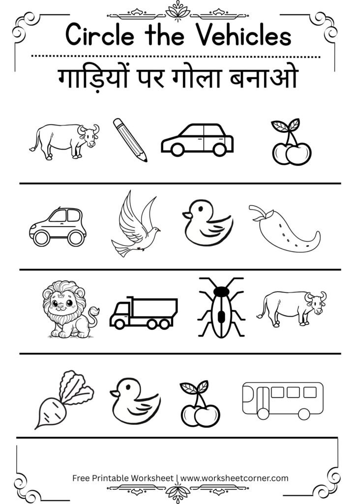 Circle the Correct Picture Worksheets for Nursery-01 (Free PDF Download)