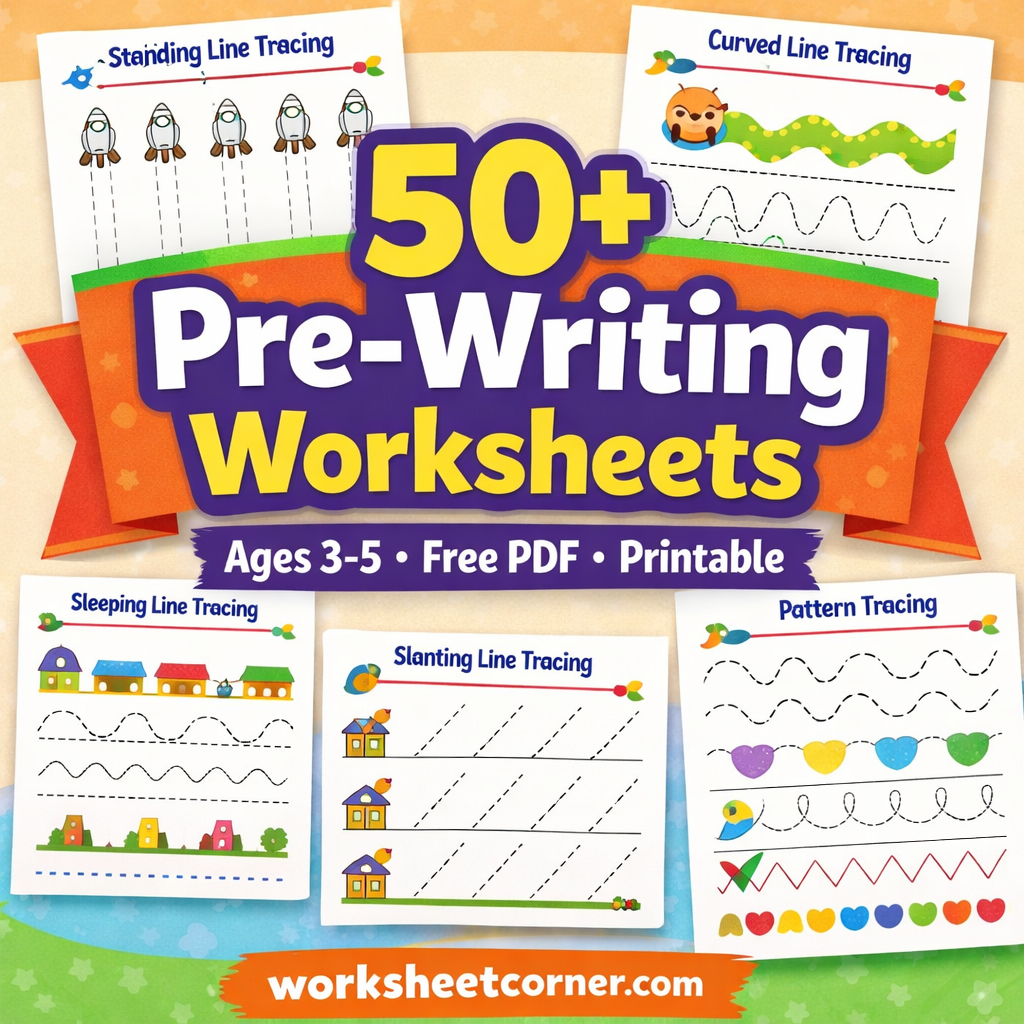 50+ Pre-Writing Worksheets for Kids (Tracing Lines & Patterns PDF)