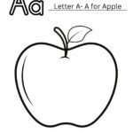 A for Apple Coloring Worksheet