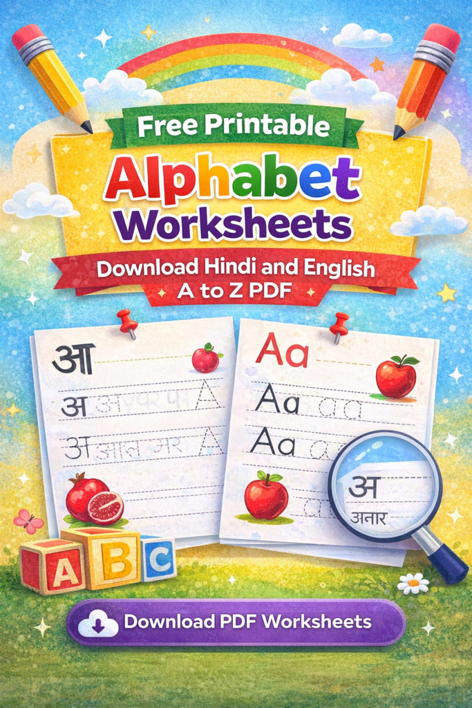 100+ Alphabet Worksheets for Kids (Hindi & English A to Z Free PDF)