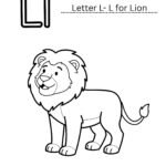 L for Lion Coloring Worksheet for Preschool Kids