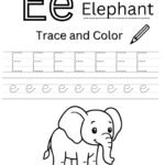 Letter E 4-Line Tracing Worksheet (Free PDF Download)