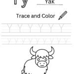 Letter Y 4-Line Tracing Worksheet (Free PDF Download)