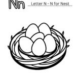 N for Nest Coloring Worksheet (Free PDF for Preschool)