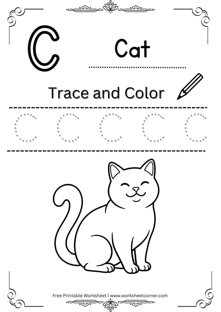 Letter C Tracing Worksheet for Nursery (Free PDF)