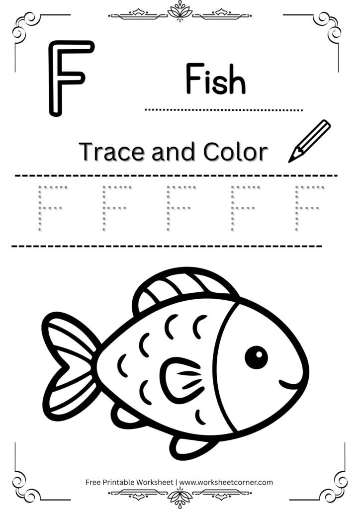 Letter F Tracing Worksheet for Nursery (Free PDF)