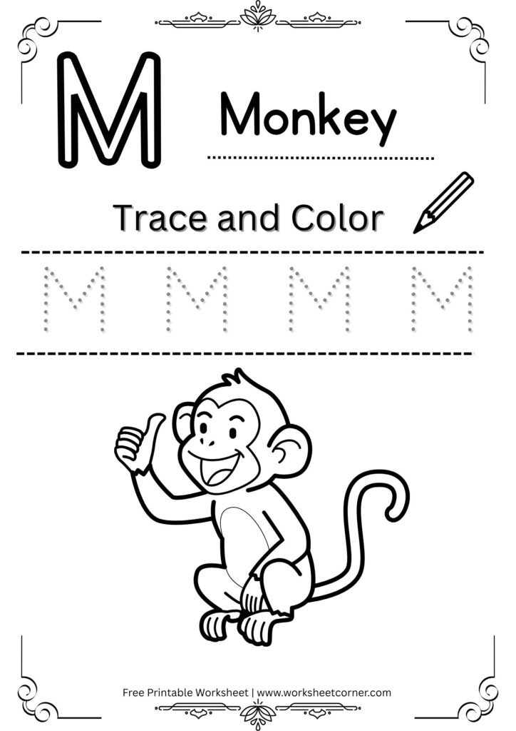 Letter M Tracing Worksheet for Nursery (Free PDF)