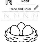 Letter N Tracing Worksheet for Nursery (Free PDF)
