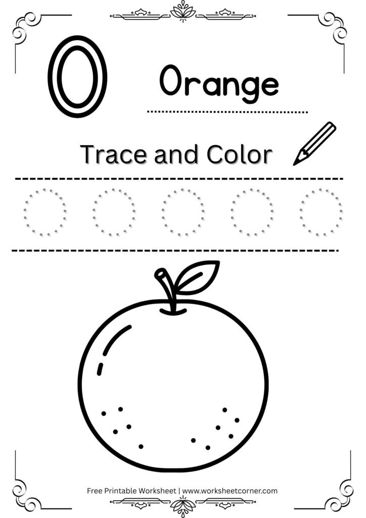 Letter O Tracing Worksheet for Nursery (Free PDF)