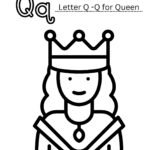 Q for Queen Coloring Worksheet (Printable PDF for Nursery)