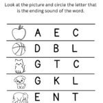 Circle the Ending Sound Worksheet