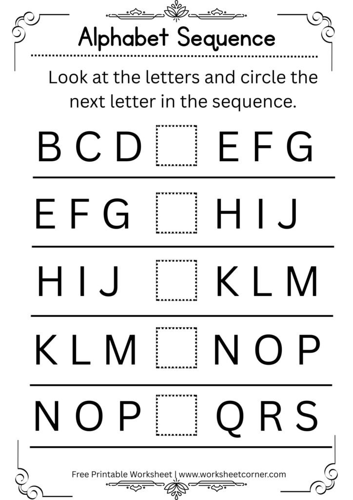 Circle the Next Letter Worksheet
