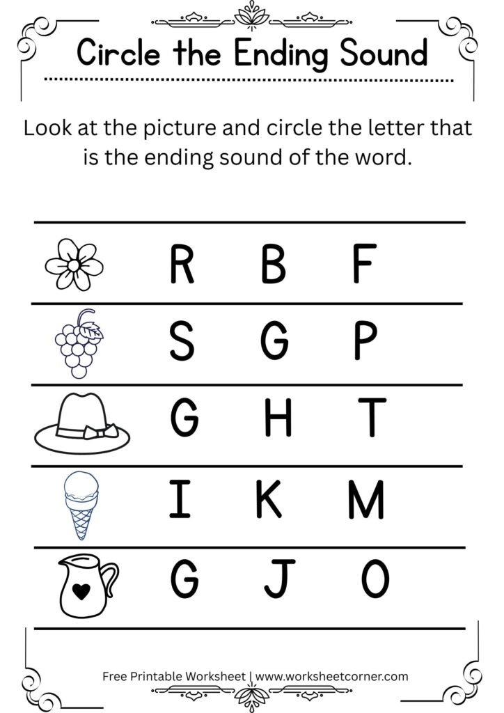 Ending Letter Sound Activity