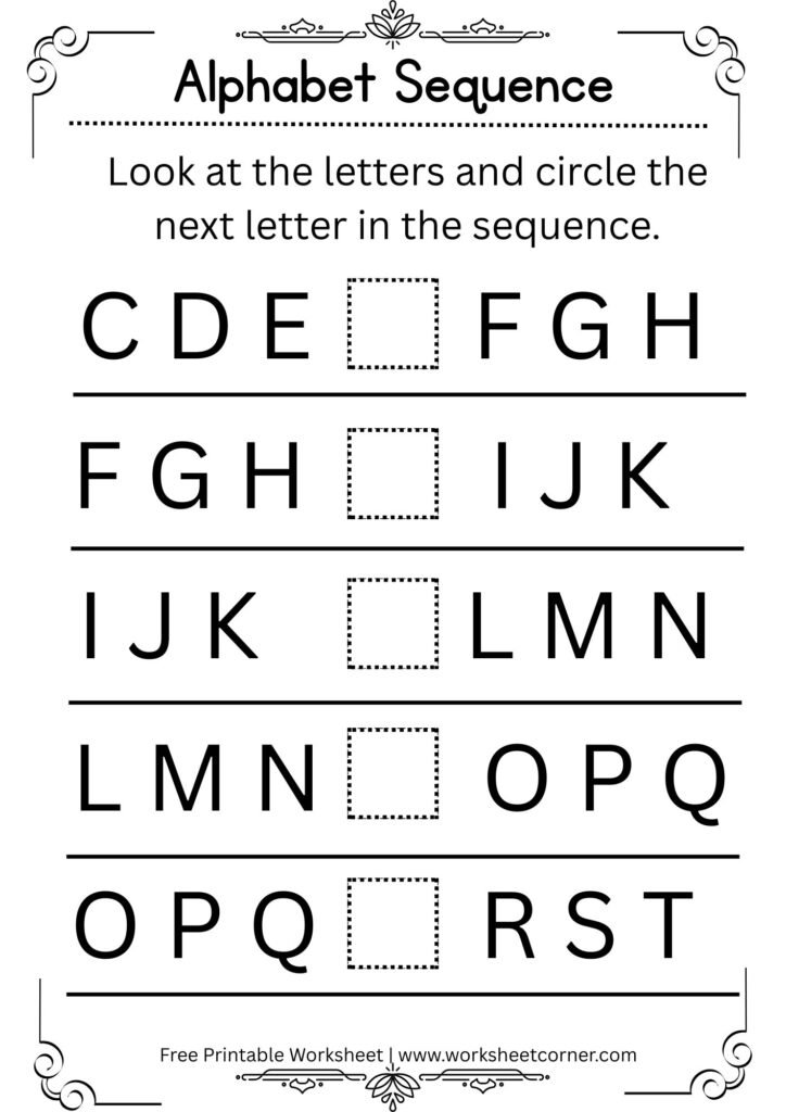 Find the Next Alphabet Worksheet