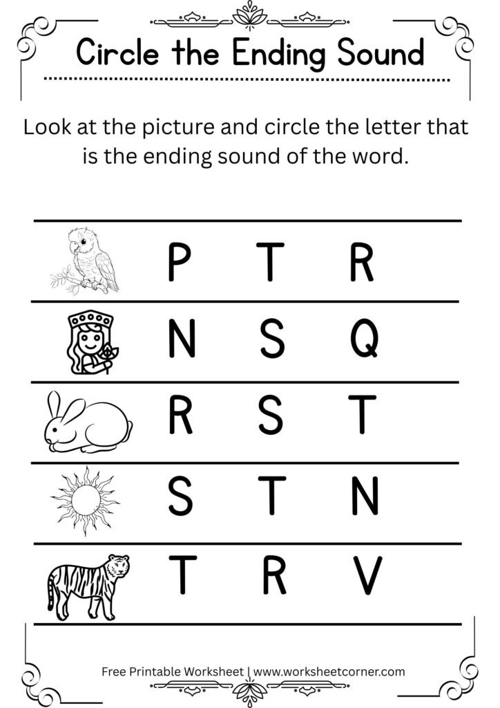 Phonics Ending Sound Practice