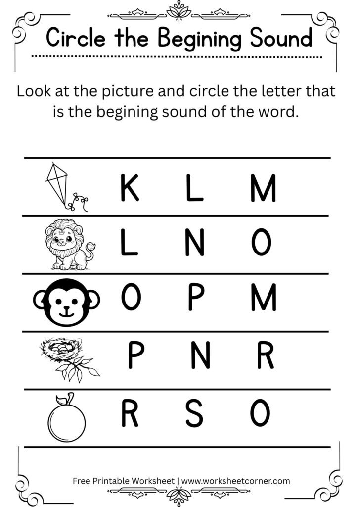 Preschool Beginning Sound Practice