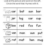 Rhyming Sound Recognition Worksheet
