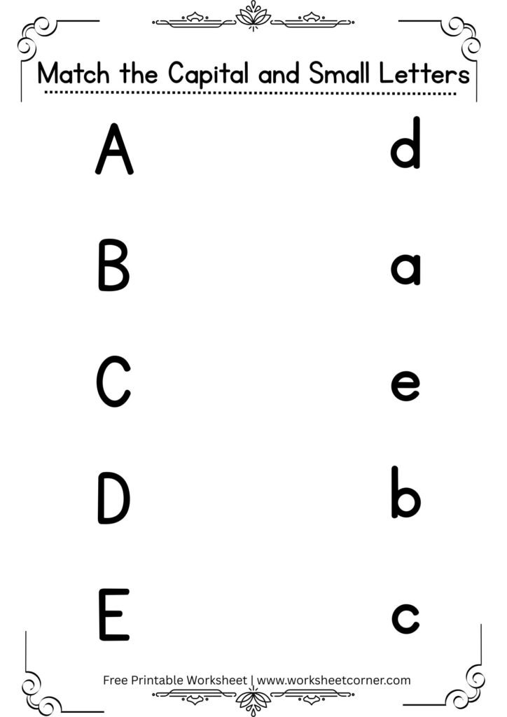 Capital and Small Letter Matching Activity-A to E