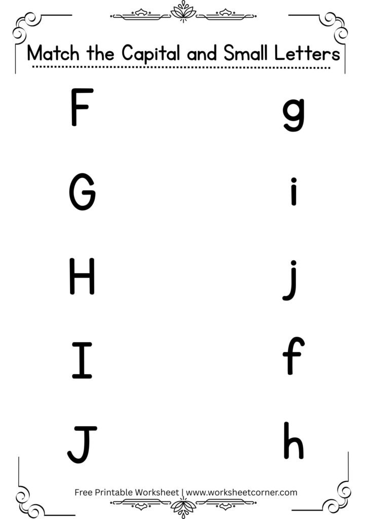 Capital and Small Letter Matching Activity-F to J