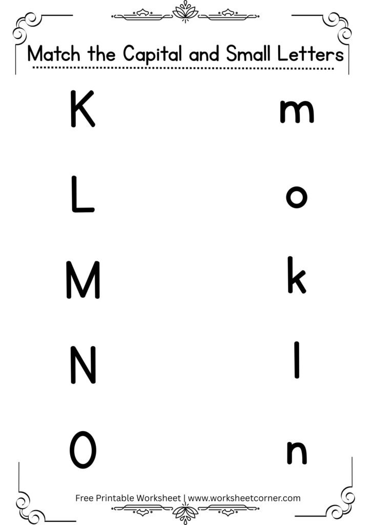 Capital and Small Letter Matching Activity-K to O