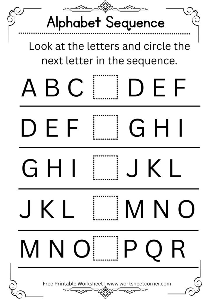 Complete the Alphabet Sequence Worksheet