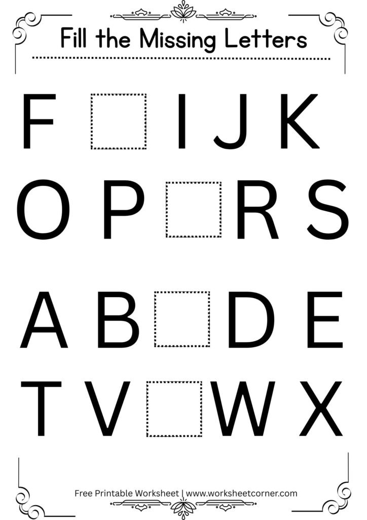 “Circle the Missing Letter Worksheets for Kids (Free Printable PDFs)”