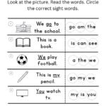 Circle the Sight Word Worksheet