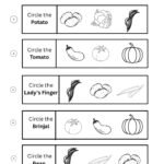 Free Printable Circle the Correct Vegetable Worksheets for Preschool & Kindergarten