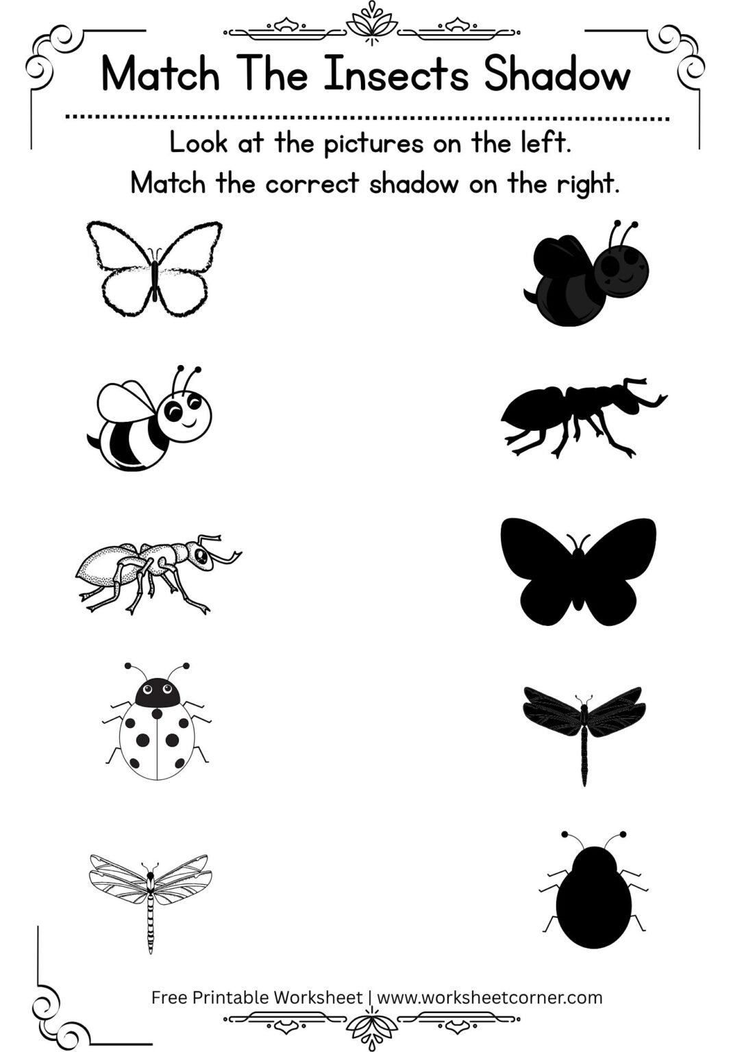 20+ Free Printable Match the Shadow Worksheets for Preschool ...