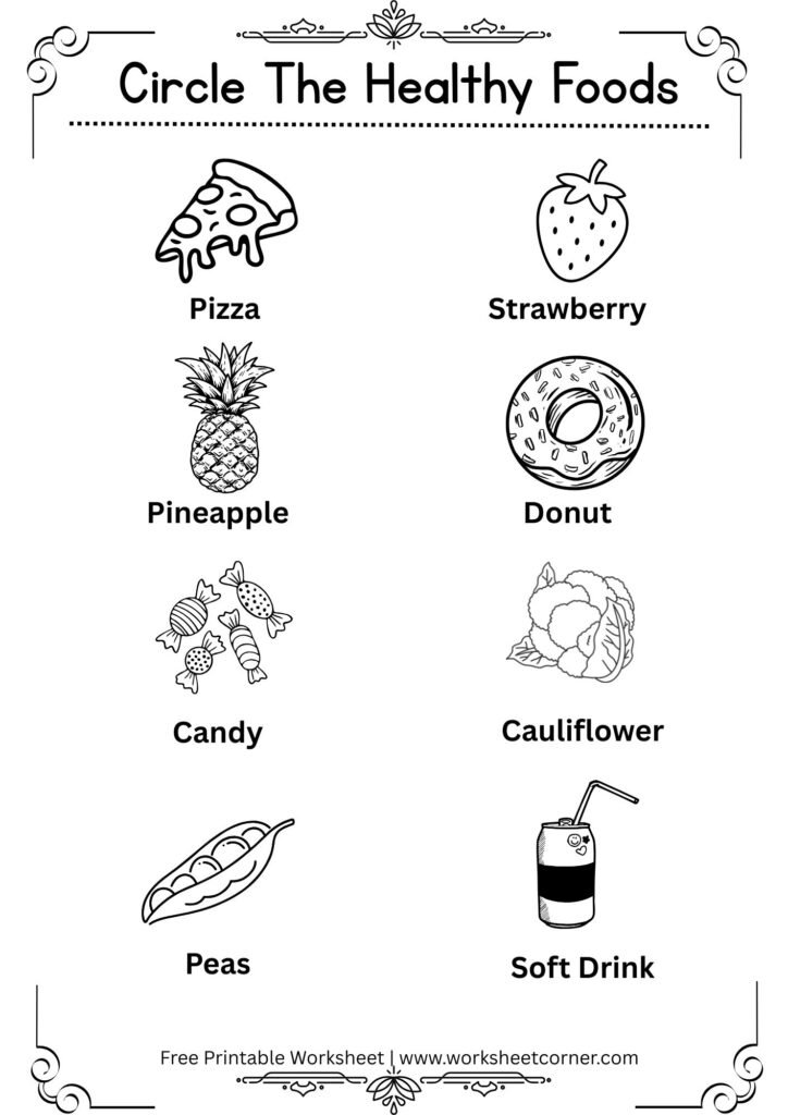 Healthy and Unhealthy Food Worksheet | Free Printable Preschool Worksheet-04