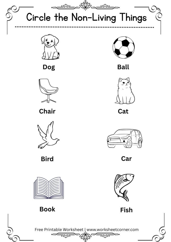 Living and Non-Living Things Worksheet | Free Printable Preschool Worksheet-05