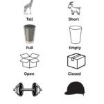Opposite Words Worksheet-Tall_short_Full_Empty_Open_Closed_Heavy_Light | Free Printable Opposites Worksheet for Preschool Kids